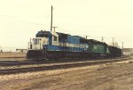 Westbound coal train approaches the yard